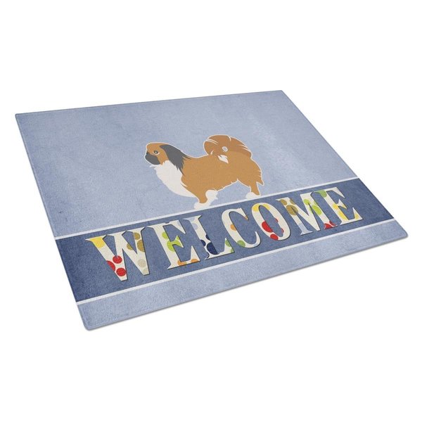 Carolines Treasures Pekingese Welcome Glass Cutting Board Large BB5542LCB